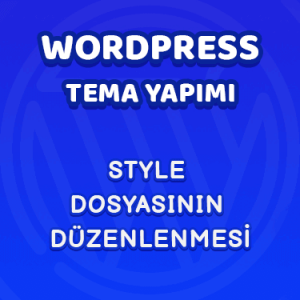 Wordpress Tema Yapımı 2- Style Dosyasının Düzenlenmesi