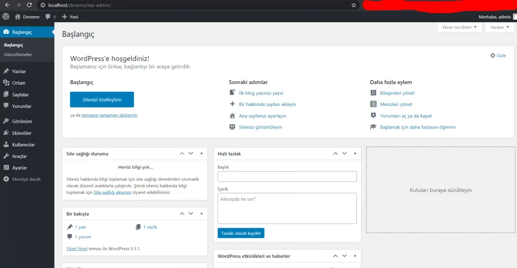 wordpress kurulum son